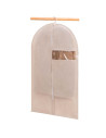 Tradineur - Funda de algodón para traje, incluye cremallera y ventana, transpirable, almacenamiento de ropa, abrigos, chaquetas,