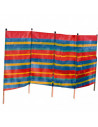 Paravientos para playa 400 x 120 cm, estampado. Protector de viento de rafia 4 paneles y 5 estacas, playa, acampada, camping y j