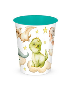 Tradineur - Papelera Infantil sin tapa con diseño de Dinosaurios - Capacidad de 6 Litros - Fabricado en Plástico - Cubo ligero y