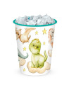 Tradineur - Papelera Infantil sin tapa con diseño de Dinosaurios - Capacidad de 6 Litros - Fabricado en Plástico - Cubo ligero y