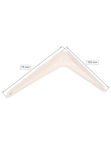 Tradineur - Pack de 2 soportes de esquina para estantes - Fabricado en Metal - Asegura Estabilidad y resistencia - 75 x 100 mm -