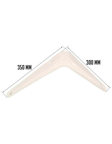 Tradineur - Pack de 2 soportes de esquina para estantes - Fabricado en Metal - Asegura Estabilidad y resistencia - 300 x 350 mm