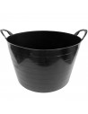 Tradineur - Capazo de plástico 65 litros 33 x 51,5 cm de color negro para distintos usos. Cesto, cubo flexible, contenedor multi