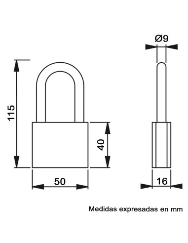 Tradineur - Candado de latón con 3 llaves, arco alto de acero endurecido, máxima seguridad, taquillas, gimnasio, maleta, armario