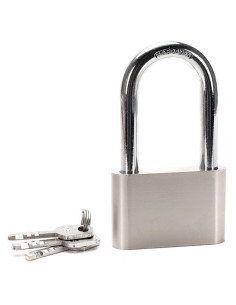 Tradineur - Candado de latón con 3 llaves, arco normal de acero endurecido, máxima seguridad, taquillas, gimnasio, maleta, armar