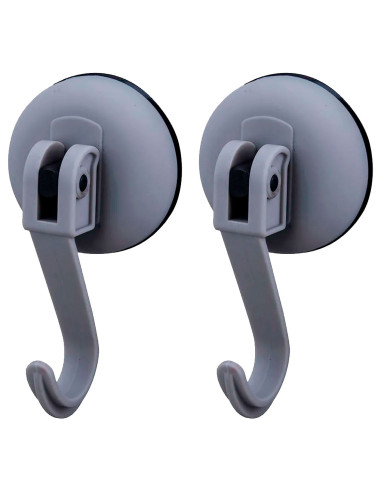 Tradineur - Pack de 2 Ganchos para Pared con ventosas para la bañera - Fabricado de Plástico - Accesorio y artículo para bañera