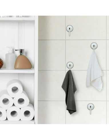 Tradineur - Pack de 2 Ganchos para Pared con ventosas para la bañera - Fabricado de Plástico - Accesorio y artículo para bañera