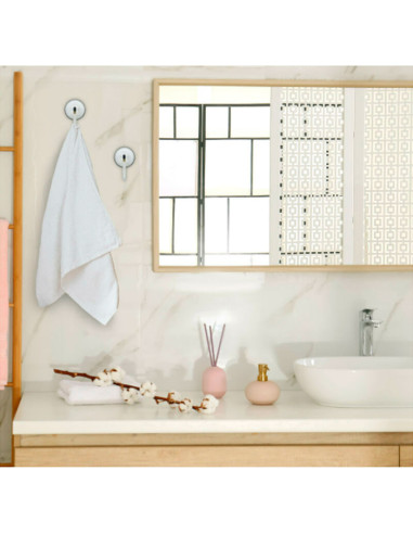 Tradineur - Pack de 2 Ganchos para Pared con ventosas para la bañera - Fabricado de Plástico - Accesorio y artículo para bañera