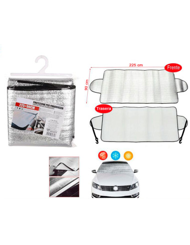Tradineur - Protector para parabrisas de coche, parasol de aluminio, funda antihielo, protección rayos UV, válido para invierno