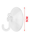 Tradineur - Pack de 12 ganchos de ventosa, uso universal, sin taladrar ni pegar, perchas, colgadores, pared, baño, cocina (Trans