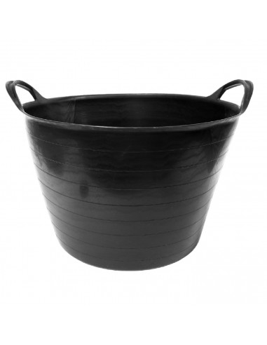 Capazo cubo para vendimia fabricado con polietileno resistente 42 litros de capacidad 44 x 33 cm (diámetro x altura) color negro