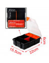 Tradineur - Caja organizadora con múltiples compartimentos y bandeja interior, polipropileno, almacenamiento de herramientas, to