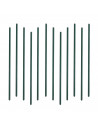 Tradineur - Pack de 12 varillas, tutor de acero plastificado para plantas, soporte plantas, cañas jardín, estacas de planta, 180