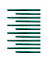 Tradineur - Pack de 12 varillas, tutor de acero plastificado para plantas, soporte plantas, cañas jardín, estacas de planta, 180