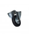 Rueda fija con soporte rueda con 10 cm de diámetro y 2 cm de ancho fabricada con goma y hierro