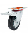 Tradineur - Rueda giratoria 360º con soporte metálico y freno, ideal para instalaciones manuales, mesas móviles, carritos - 10 c