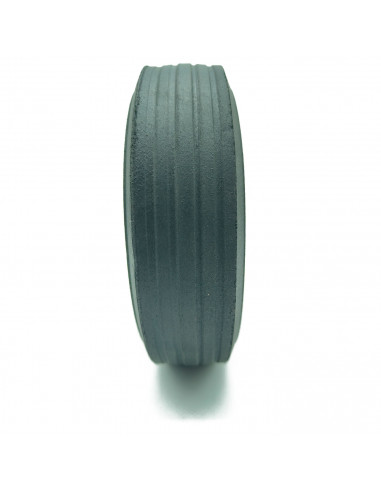 Tradineur - Rueda de goma dura para carretilla - Estructura de hierro resistente - Dibujo para conocer el desgaste, eje de 2 cm