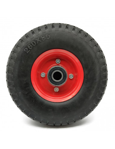 Tradineur - Rueda neumática para carretilla de 26 cm de diámetro y 8,5 cm de grosor. Neumático para carretillas para distintos t