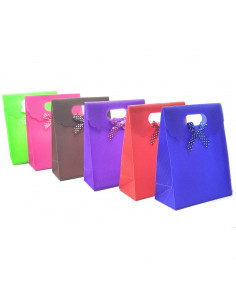 Pack de 12 bolsas para regalo de diferentes y alegres colores, de 26 x 19,3 cm, Juego de 12 saquitos para entregar regalos, con