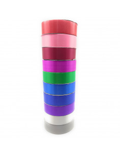 Tradineur - Pack de 10 rollos de cinta de regalo de 3 cm de grosor y 13,7 metros de longjitud, juego de 10 cintas de raso multic