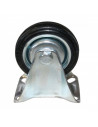 Tradineur - Rueda fija para muebles, 3", hierro y goma, incluye placa de montaje, rueda de transporte para carritos, mesas, indu