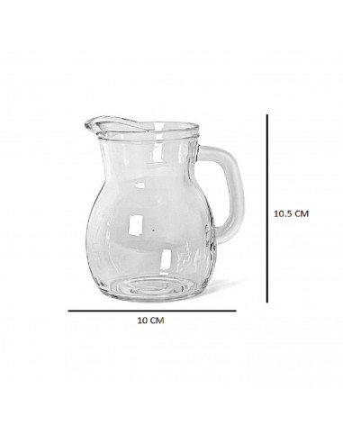 Tradineur - Jarra de cristal con asa 0.25 litros jarra pequeña miniatura