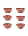 Gerimport - Pack de 6  cuencos de barro liso de 16 cm. de diámetro, juego de 6  tazones de barro 7 x 16 cm