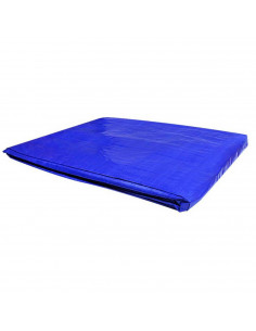 Toldo de polietileno azul de 4 x 5 m e impermeable, irrompible, lavable con ojetes metalizos cada metro. Plástico de polietileno