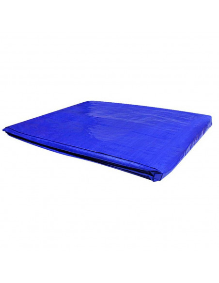 Toldo de polietileno azul de 4 x 5 m e impermeable, irrompible, lavable con ojetes metalizos cada metro. Plástico de polietileno