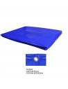 Toldo de polietileno azul de 4 x 5 m e impermeable, irrompible, lavable con ojetes metalizos cada metro. Plástico de polietileno