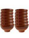 Pack de 12 tazas de barro cocido de 9,5 cm. de diámetro, ideales para vino, salsas o aperitivos, juego de 12 cuencos de barro pe
