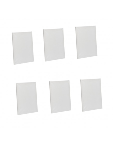 Pack de 6 lienzos blancos para pintar de alta calidad, 30 x 40 cm, 100% algodón, sin ácidos, óptimo para oleos y pintura acrílic