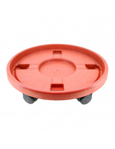Pamex - Carro porta bombona de gas butano 40 x 36 cm con 4 ruedas. Plataforma, soporte, base circular con ruedas marrón