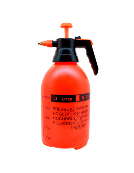 Tradineur - Botella pulverizar, sulfatar, 3 litros. Bomba de presión/vaporización con pulverizador, boquilla de latón ajustable,
