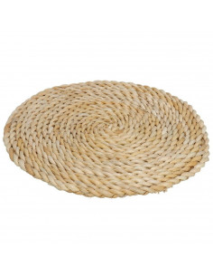 Tradineur - Salvamantel de paja redondo, 30 cm de diámetro y 1,5 cm de alto, para colocar utensilios de cocina, mantel individua