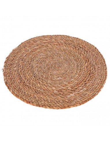 Tradineur - Salvamantel de paja redondo, 30 cm de diámetro y 1,5 cm de alto, para colocar utensilios de cocina, mantel individua