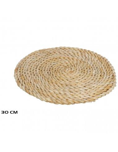 Tradineur - Salvamantel de paja redondo, 30 cm de diámetro y 1,5 cm de alto, para colocar utensilios de cocina, mantel individua
