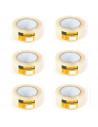 Tradineur - Pack 6 cintas adhesiva precinto transparente multiuso 48 mm x 120 m ideal para embalar y cerrar cajas