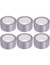Pack de 6 cintas americanas de 15 metros de longitud y 4,8 cm de ancho, de color gris, ideal para distintas ocasiones. Set de 6