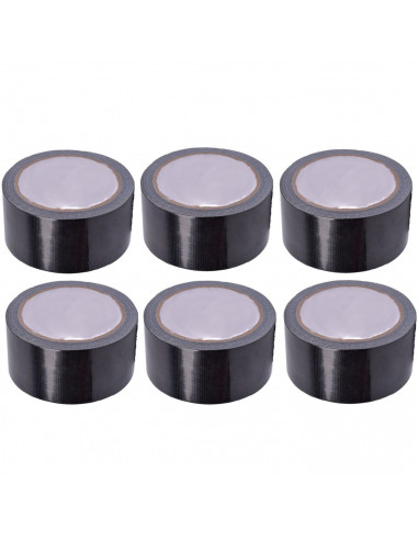Pack de 6 cintas americanas de 15 metros de longitud y 4,8 cm de ancho, de color negro, ideal para distintas ocasiones. Set de 6