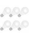 Pack de 6 bombillas led de 6w, de luz cálida, E27 con 85% de economizador de energía,540 lm 3000k, 20000h, 180 - 240v,54w,A+, pa