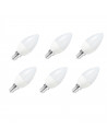 Pack 6 bombillas led vela de 4W 85% economizadora de energía 320 lm 4000K luz natural neutra 180 - 240 v 34 w A+