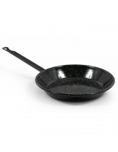 Sartén llana esmaltada bordonada de 24 cm de diámetro, apta para todo tipo de cocinas, gas, inducción, vitro