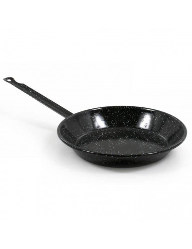 Sartén llana esmaltada bordonada de 24 cm de diámetro, apta para todo tipo de cocinas, gas, inducción, vitro