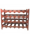 Tradineur - Botellero de plástico apilable para 24 botellas con 4 filas de 6 botellas 46 x 60 x 23 cm (alto x ancho x profundo)