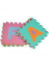 Tradineur - Pack 10 baldosas de goma eva 31.5 x 31.5 cm diseño con letras. Esterilla, puzzle para suelo de fitness y gimnasio, a