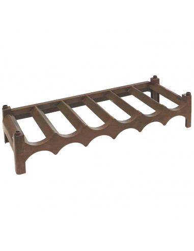 Tradineur - Botellero de plástico apilable para 24 botellas con 4 filas de 6 botellas 46 x 60 x 23 cm (alto x ancho x profundo)