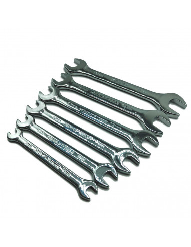 Tradineur - Set de 6 llaves inglesas fijas - 6 x 7 mm, 8 x 9 mm, 10 x 11 mm, 12 x 13 mm, 14 x 15 mm, 16 x 17 mm - Distintas func