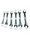 Tradineur - Set de 6 llaves inglesas fijas - 6 x 7 mm, 8 x 9 mm, 10 x 11 mm, 12 x 13 mm, 14 x 15 mm, 16 x 17 mm - Distintas func
