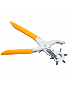 Tradineur - Alicate sacabocados de hierro y mango de goma pinza de uso sencillo ideal para uso profesional y particular, 20 cm